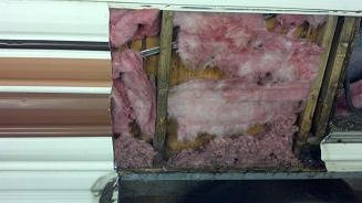 Cut tin to expose wall